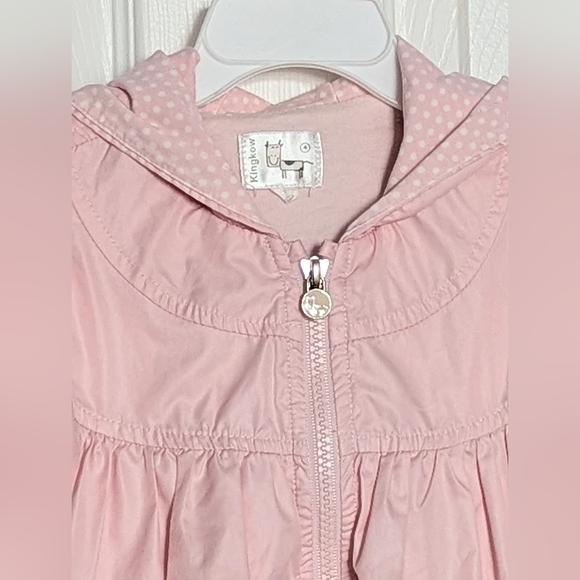 Girls' (Size 4) Pastel Pink Hooded  Zip-Front Jacket w/Balloon/Puffed Hem - Picture 2 of 16